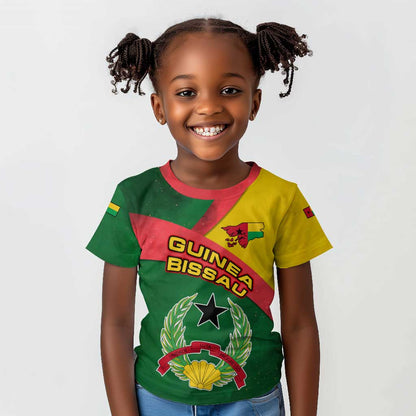 Guinea Bissau Kid T shirt Green Yellow Red Swirl - African Pride