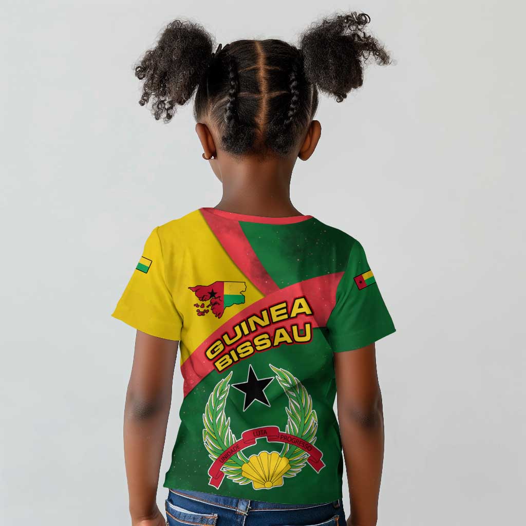 Guinea Bissau Kid T shirt Green Yellow Red Swirl - African Pride