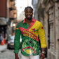 Guinea Bissau Long Sleeve Button Shirt Green Yellow Red Swirl - African Pride