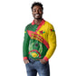 Guinea Bissau Long Sleeve Polo Shirt Green Yellow Red Swirl - African Pride