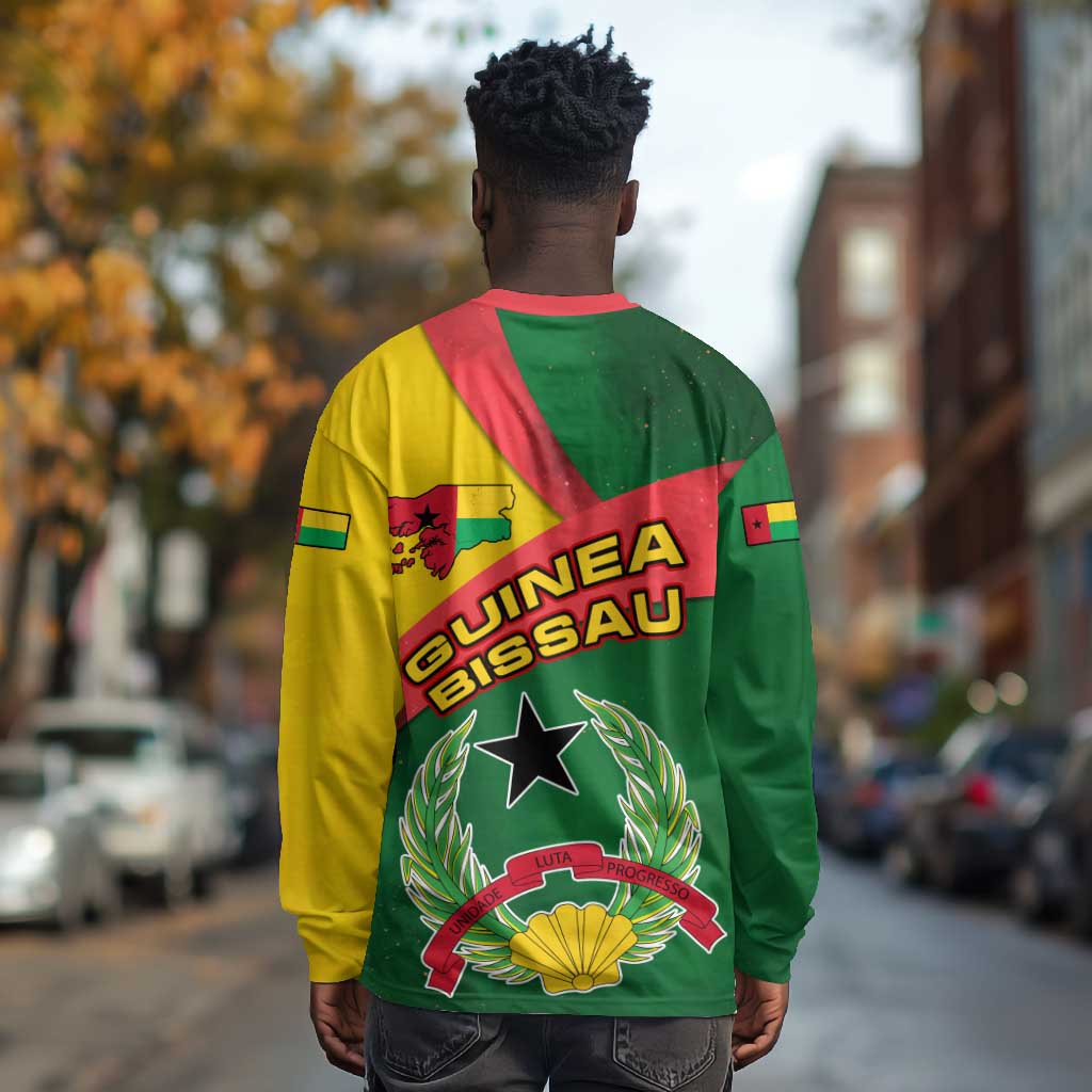 Guinea Bissau Long Sleeve Shirt Green Yellow Red Swirl - African Pride