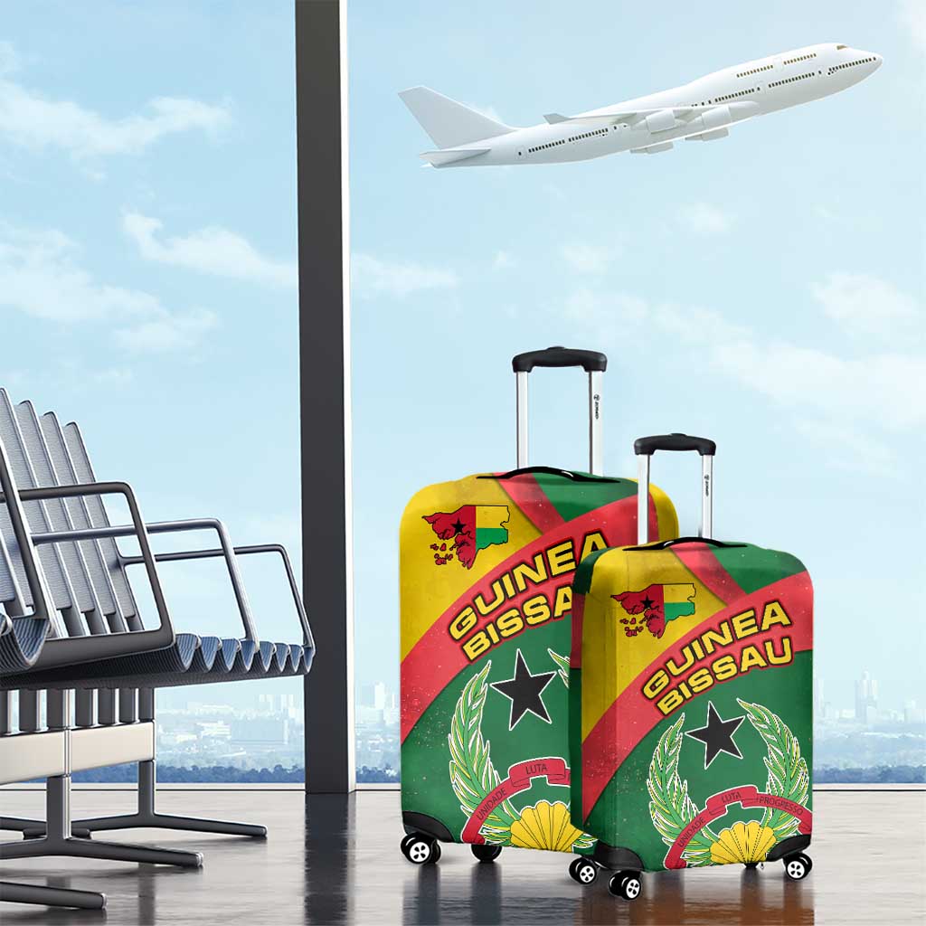 Guinea Bissau Luggage Cover Green Yellow Red Swirl - African Pride