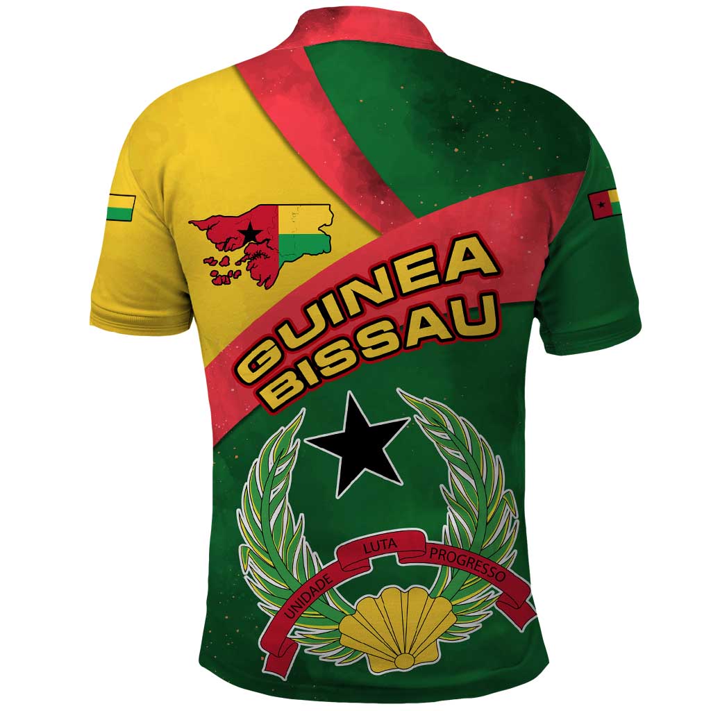Guinea Bissau Polo Shirt Green Yellow Red Swirl - African Pride
