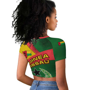 Guinea Bissau Raglan Cropped T shirt Green Yellow Red Swirl - African Pride