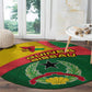 Guinea Bissau Round Carpet Green Yellow Red Swirl - African Pride