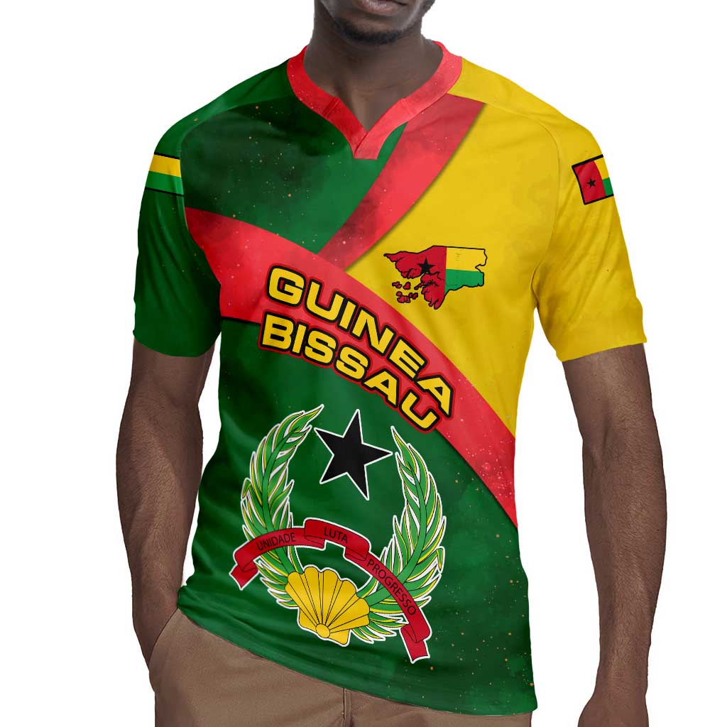 Guinea Bissau Rugby Jersey Green Yellow Red Swirl - African Pride