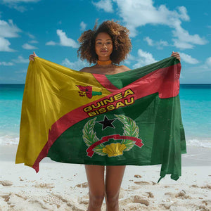 Guinea Bissau Sarong Green Yellow Red Swirl - African Pride