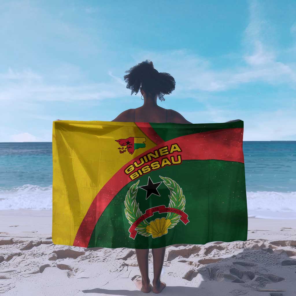 Guinea Bissau Sarong Green Yellow Red Swirl - African Pride