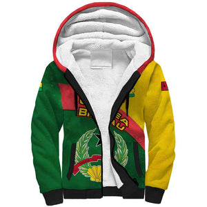 Guinea Bissau Sherpa Hoodie Green Yellow Red Swirl - African Pride