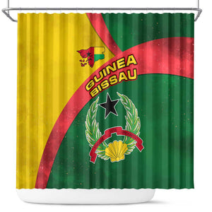 Guinea Bissau Shower Curtain Green Yellow Red Swirl - African Pride