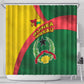 Guinea Bissau Shower Curtain Green Yellow Red Swirl - African Pride