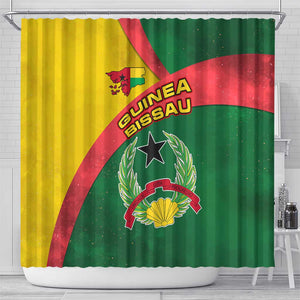 Guinea Bissau Shower Curtain Green Yellow Red Swirl - African Pride