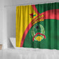Guinea Bissau Shower Curtain Green Yellow Red Swirl - African Pride