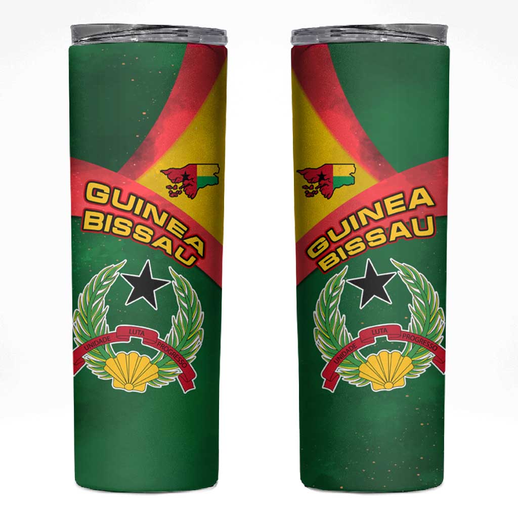 Guinea Bissau Skinny Tumbler Green Yellow Red Swirl - African Pride