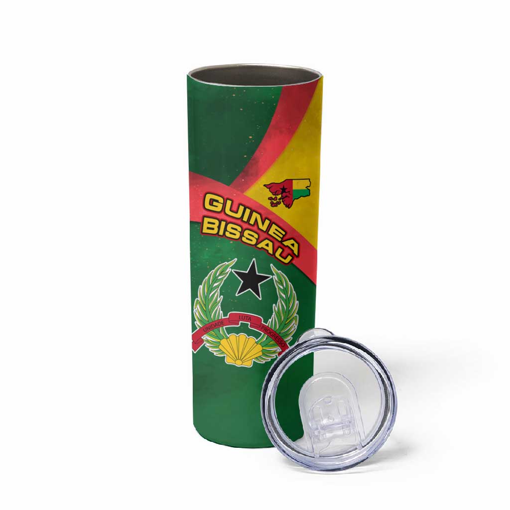 Guinea Bissau Skinny Tumbler Green Yellow Red Swirl - African Pride