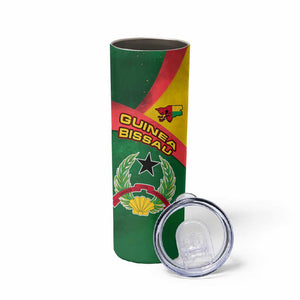 Guinea Bissau Skinny Tumbler Green Yellow Red Swirl - African Pride