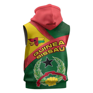 Guinea Bissau Sleeveless Zip Hoodie Green Yellow Red Swirl - African Pride