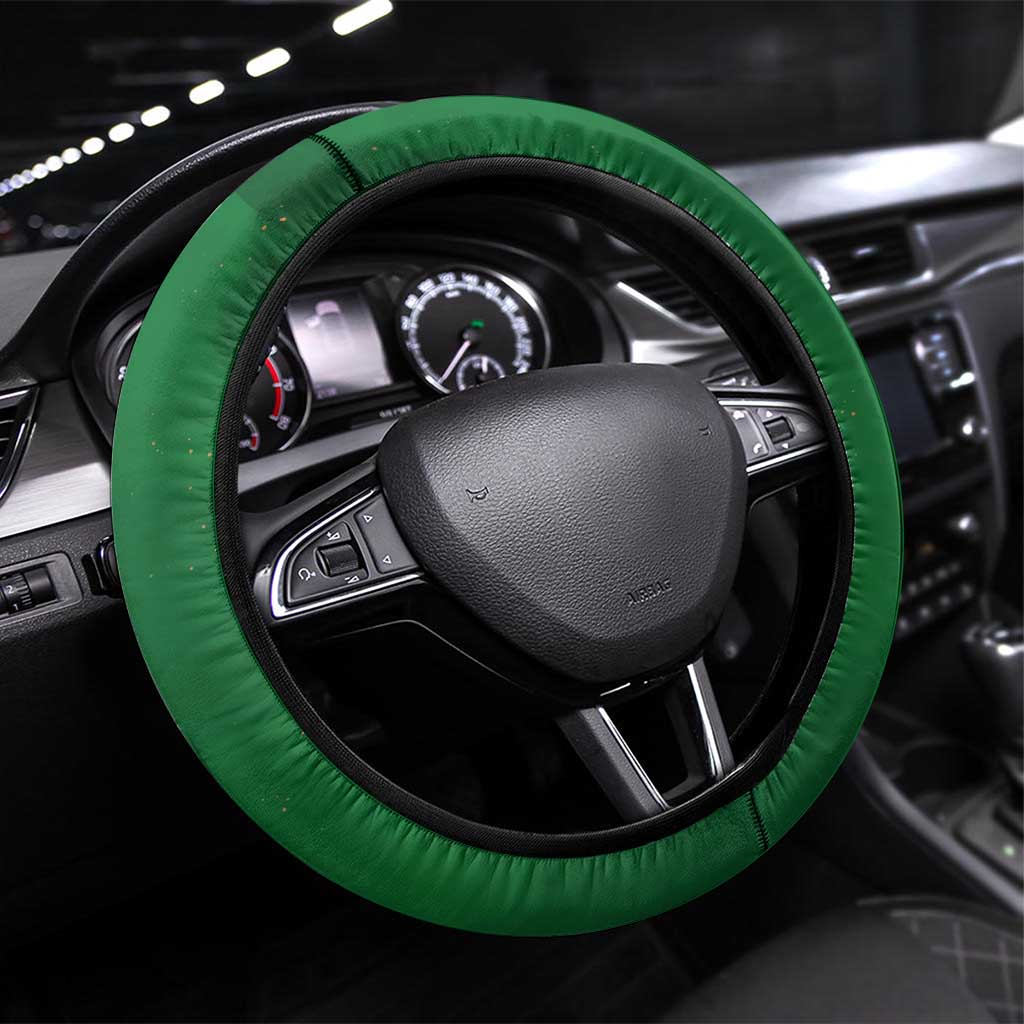 Guinea Bissau Steering Wheel Cover Green Yellow Red Swirl - African Pride