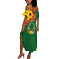 Guinea Bissau Summer Maxi Dress Green Yellow Red Swirl - African Pride