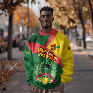 Guinea Bissau Sweatshirt Green Yellow Red Swirl - African Pride