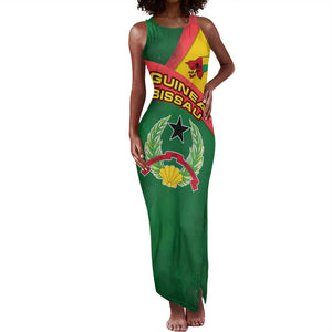 Guinea Bissau Tank Maxi Dress Green Yellow Red Swirl - African Pride