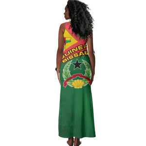 Guinea Bissau Tank Maxi Dress Green Yellow Red Swirl - African Pride