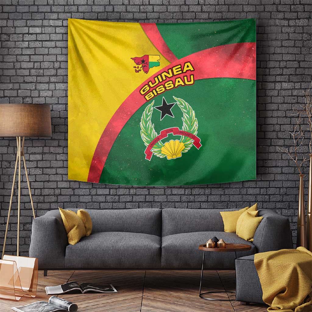 Guinea Bissau Tapestry Green Yellow Red Swirl - African Pride