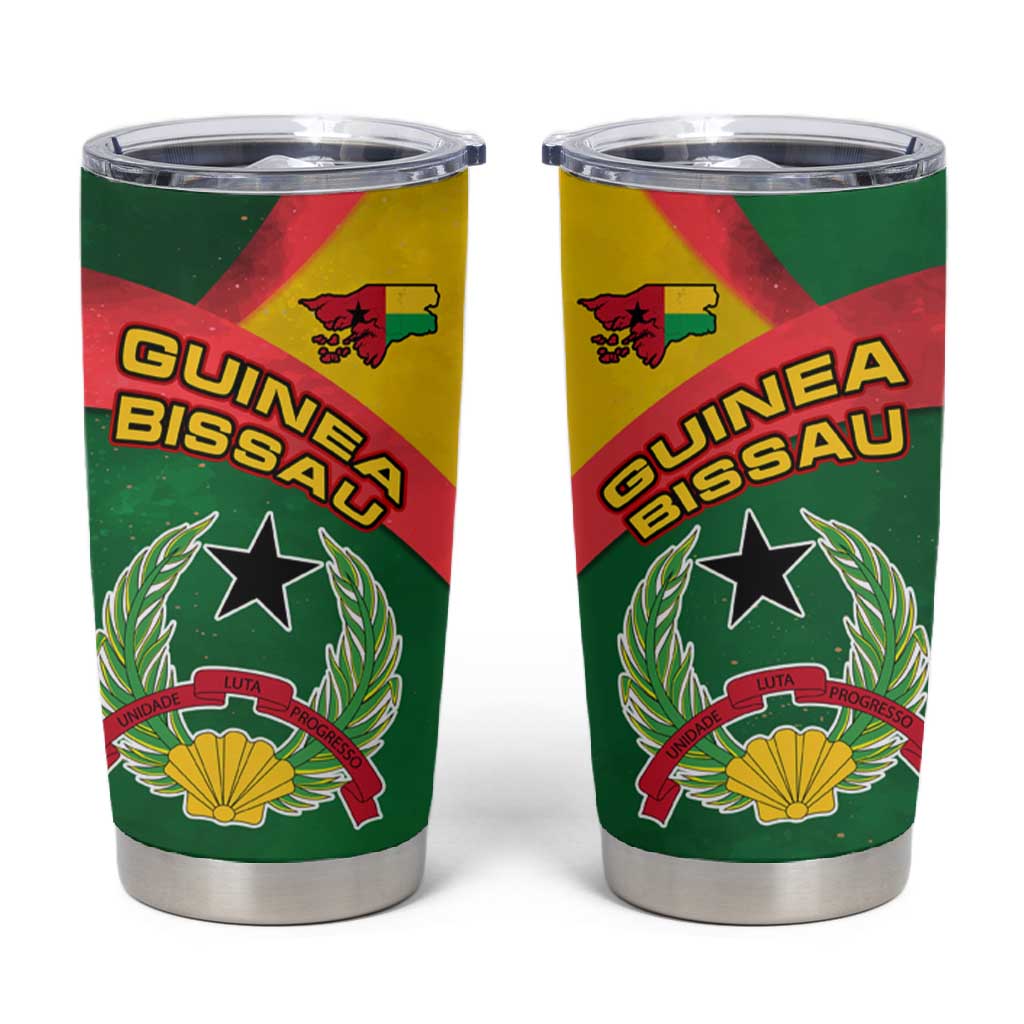 Guinea Bissau Tumbler Cup Green Yellow Red Swirl - African Pride