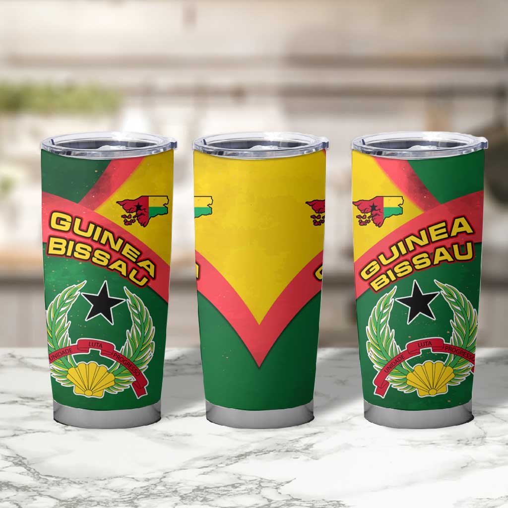 Guinea Bissau Tumbler Cup Green Yellow Red Swirl - African Pride