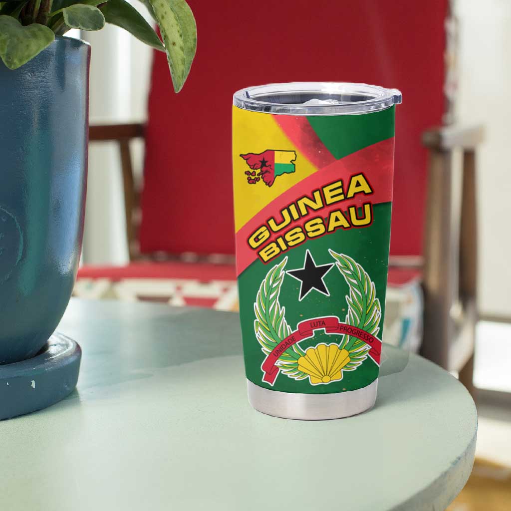 Guinea Bissau Tumbler Cup Green Yellow Red Swirl - African Pride