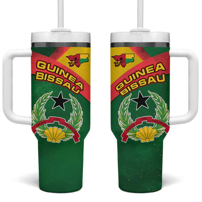 Guinea Bissau Tumbler With Handle Green Yellow Red Swirl - African Pride