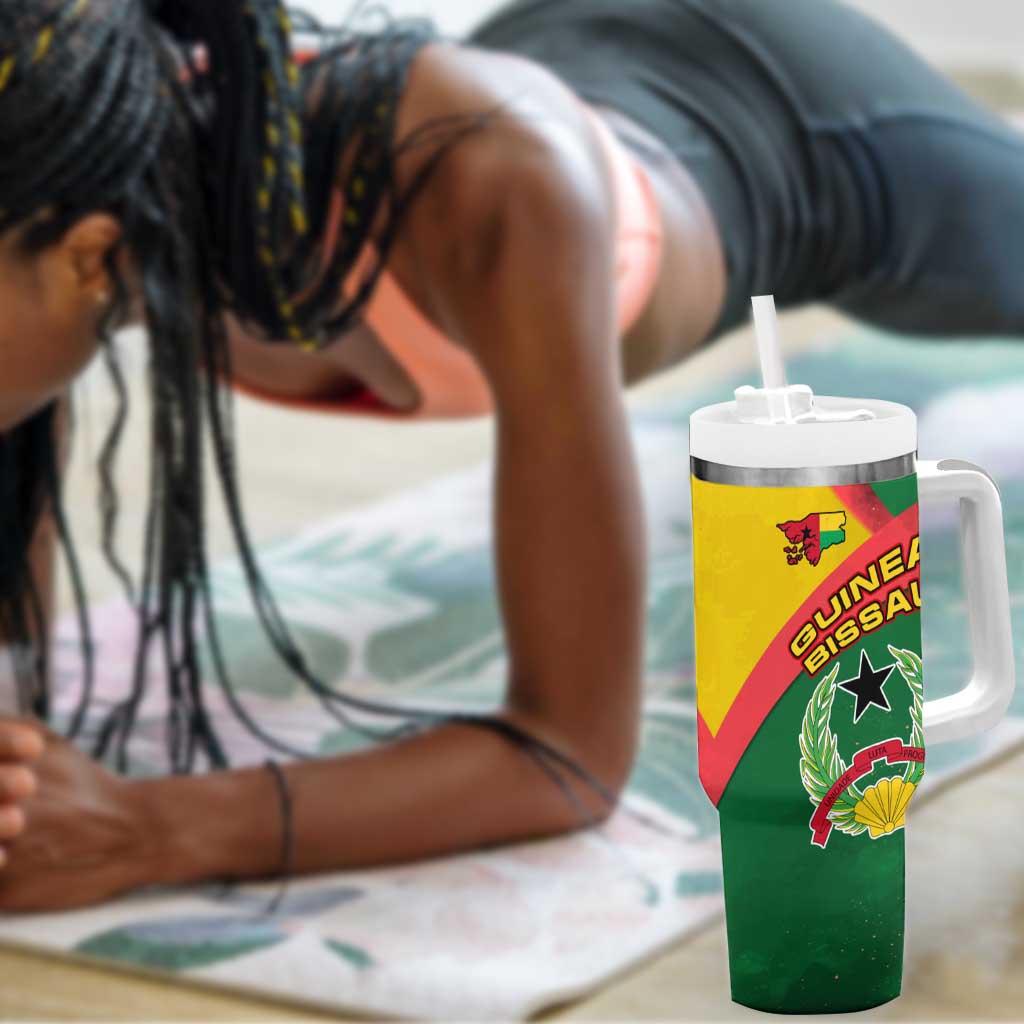 Guinea Bissau Tumbler With Handle Green Yellow Red Swirl - African Pride