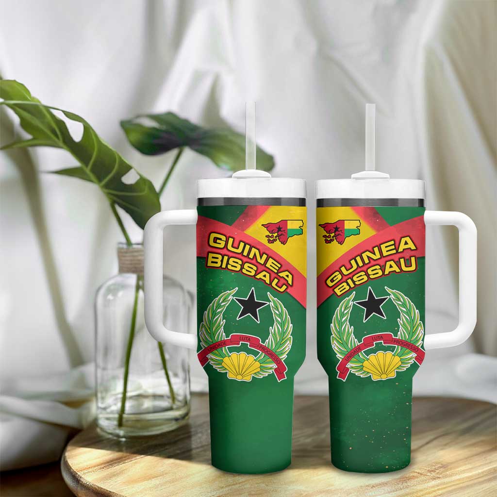 Guinea Bissau Tumbler With Handle Green Yellow Red Swirl - African Pride