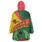 Guinea Bissau Wearable Blanket Hoodie Green Yellow Red Swirl - African Pride