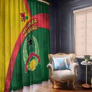 Guinea Bissau Window Curtain Green Yellow Red Swirl - African Pride