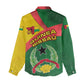 Guinea Bissau Women Casual Shirt Green Yellow Red Swirl - African Pride