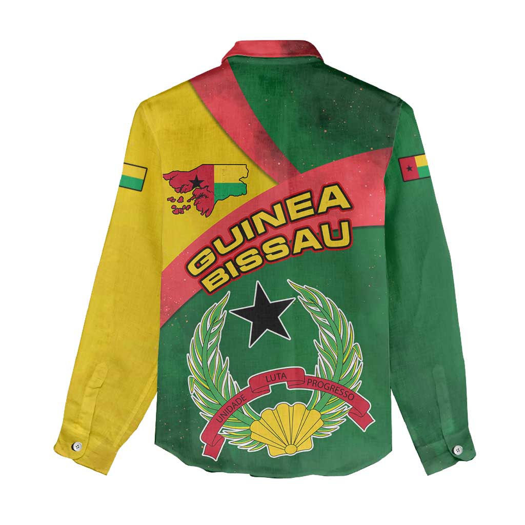 Guinea Bissau Women Casual Shirt Green Yellow Red Swirl - African Pride