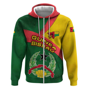 Guinea Bissau Zip Hoodie Green Yellow Red Swirl - African Pride