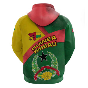 Guinea Bissau Zip Hoodie Green Yellow Red Swirl - African Pride