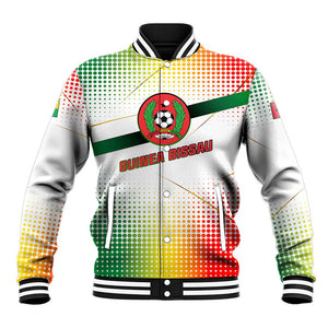 Guinea Bissau Baseball Jacket White Green Red Gradient - African Pride