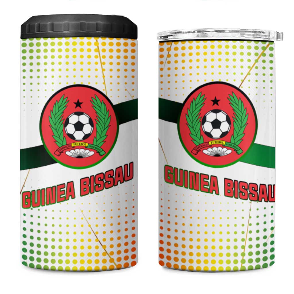 Guinea Bissau 4 in 1 Can Cooler Tumbler White Green Red Gradient - African Pride