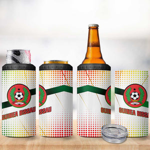 Guinea Bissau 4 in 1 Can Cooler Tumbler White Green Red Gradient - African Pride