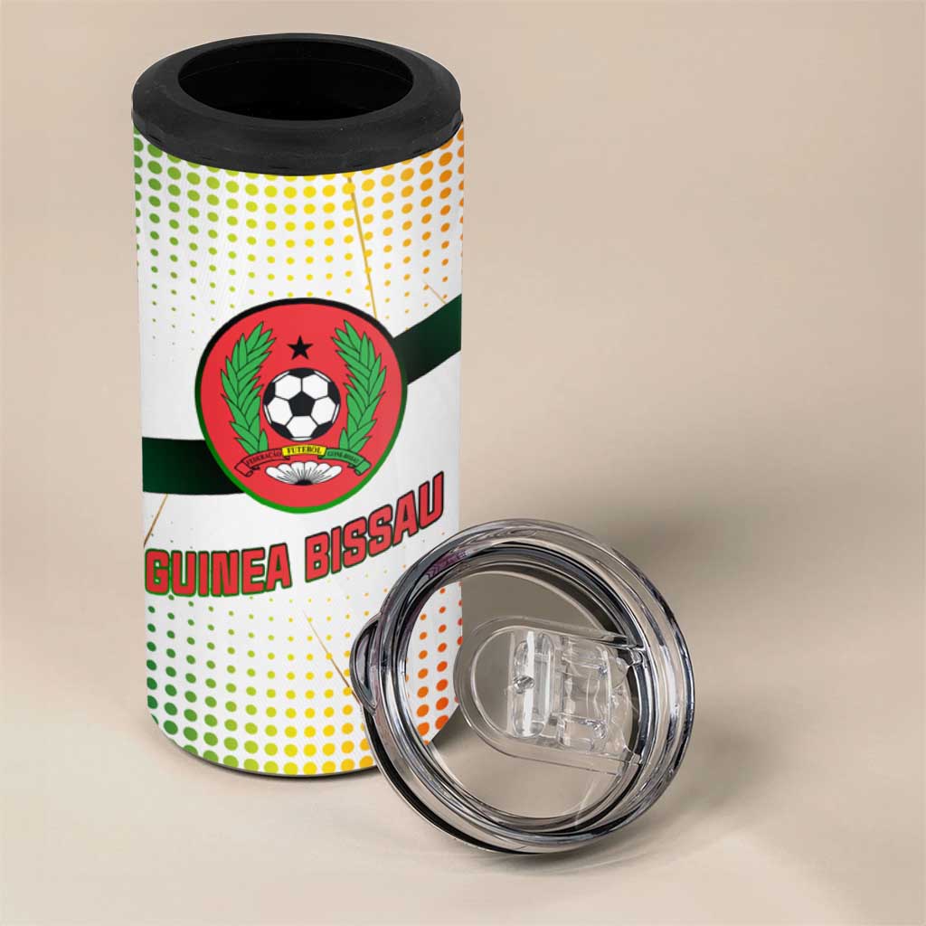 Guinea Bissau 4 in 1 Can Cooler Tumbler White Green Red Gradient - African Pride