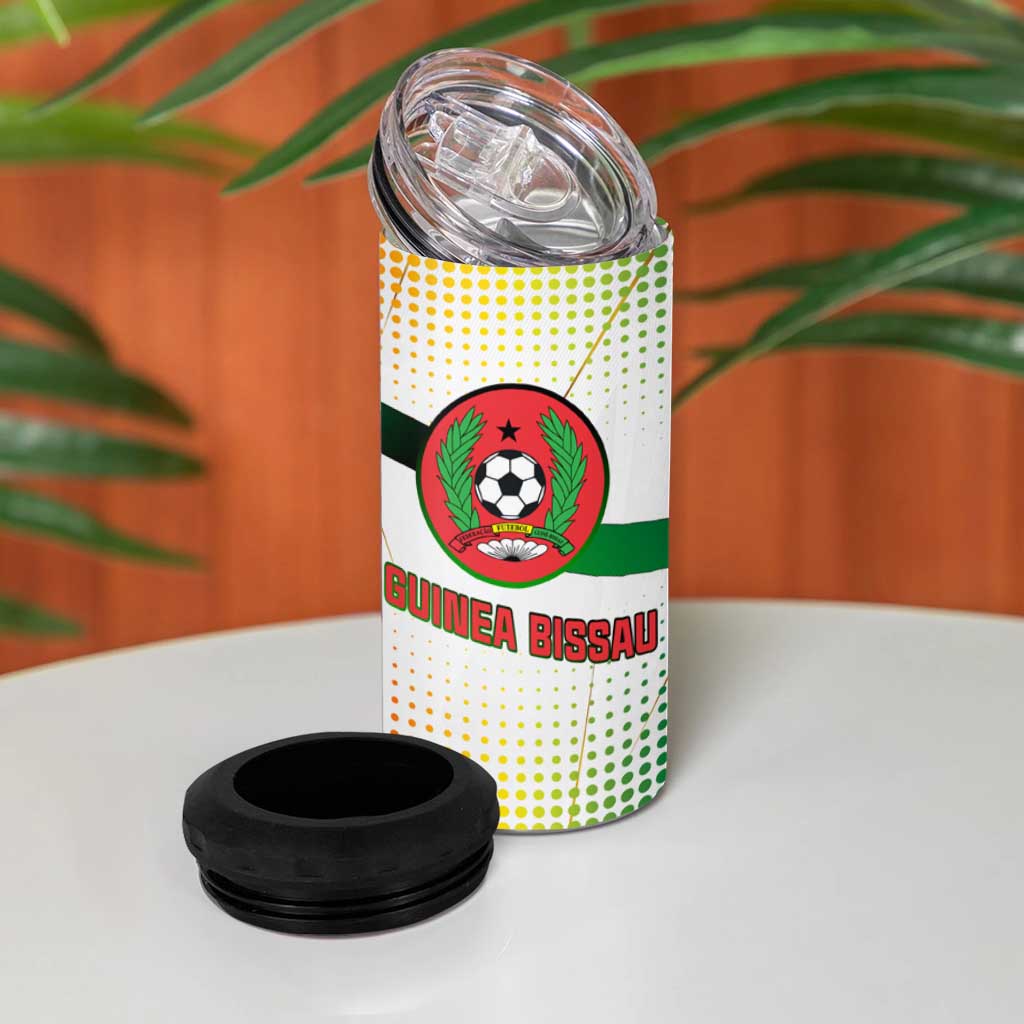 Guinea Bissau 4 in 1 Can Cooler Tumbler White Green Red Gradient - African Pride