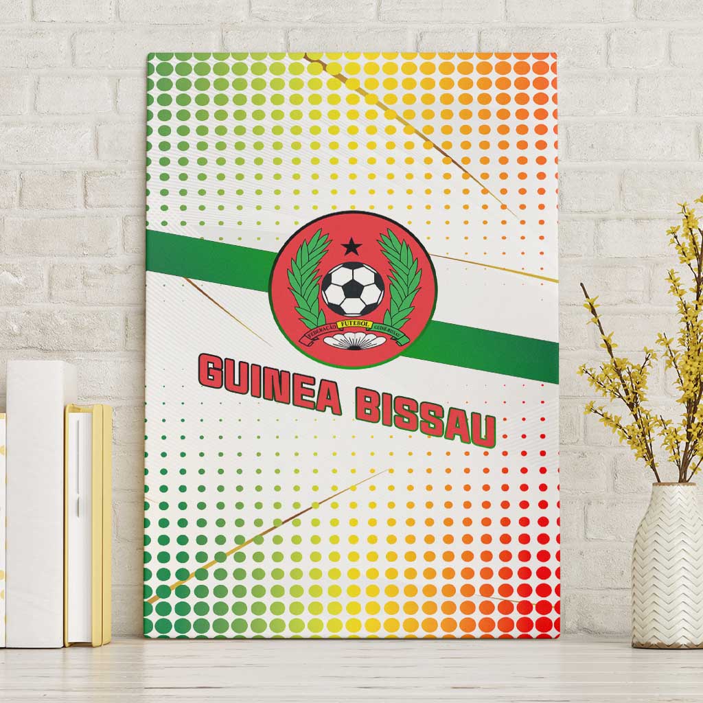 Guinea Bissau Canvas Wall Art White Green Red Gradient - African Pride