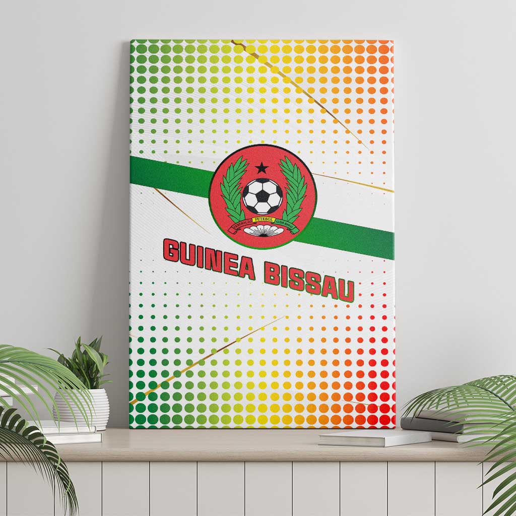 Guinea Bissau Canvas Wall Art White Green Red Gradient - African Pride