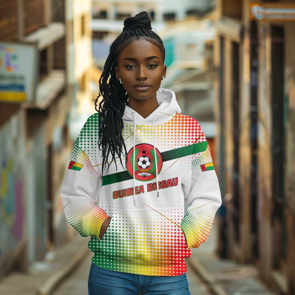 Guinea Bissau Hoodie White Green Red Gradient - African Pride