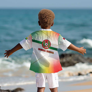 Guinea Bissau Kid Hawaiian Shirt White Green Red Gradient - African Pride