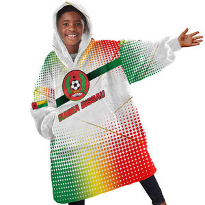 Guinea Bissau Kid Wearable Blanket Hoodie White Green Red Gradient - African Pride