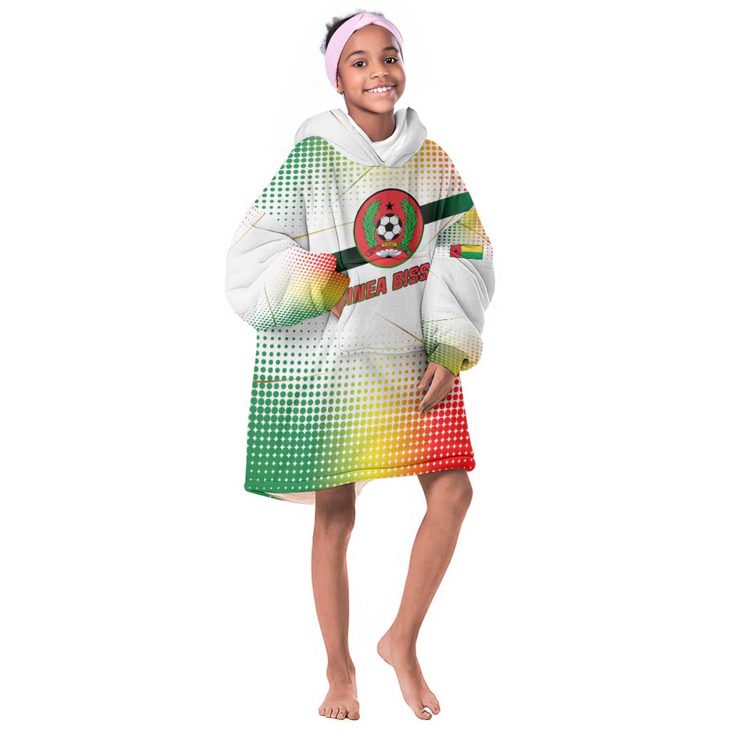 Guinea Bissau Kid Wearable Blanket Hoodie White Green Red Gradient - African Pride